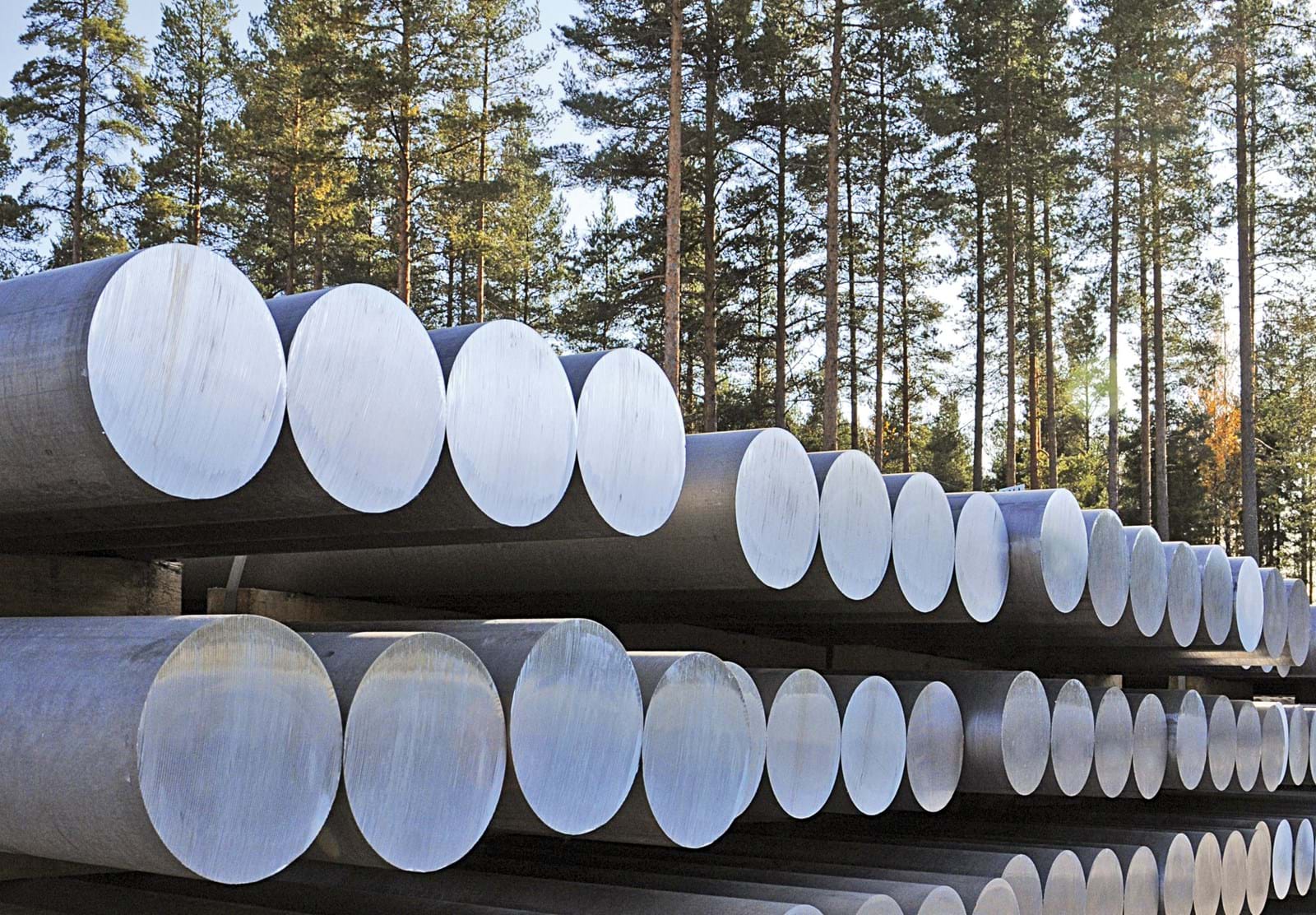 Aluminium billet ready for extrusion